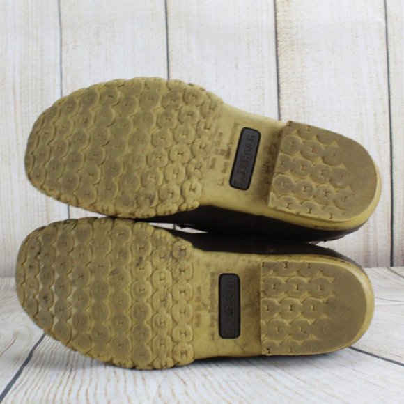 LL BEAN Insulated Brown Leather Lace-up Ankle Duck Boots Size 6 M - Picture 8 of 9